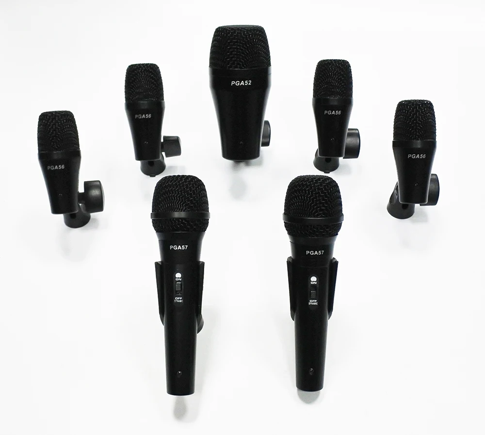 PGA52 PGA56 E902 E904 E906 style kick snare tom hihat crash ride 7 drum kit инструмент динамический микрофон|style