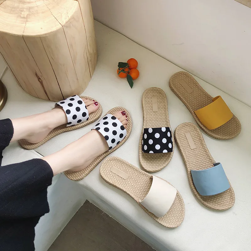 

SLHJC Summer Slippers Casual Candy Color Holiday Beach Sand Drags Outside Female Slides Flat Heel Sandals Shoes