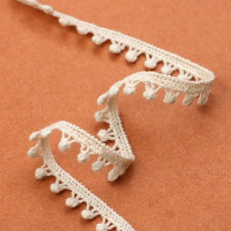 

Hollow Pom Pom Ball Fringe Lace Trim Handmade Crafts DIY Lace Ribbon Cotton Scrapbooking Curtain Table cloth Sewing Accessories