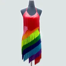 Стиль Костюмы для латинских танцев сексуальные цвета кисточкой конкурс латиноамериканских танцев платье для женщин Детские платья для латинских танцев S-4XL F20