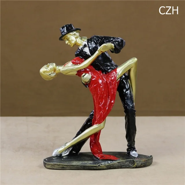 Страстная Танго Танцующая фигурка влюбленных ручной работы из смолы Pas De Deux статуя танцоров сувенир подарок ремесло орнамент аксессуары