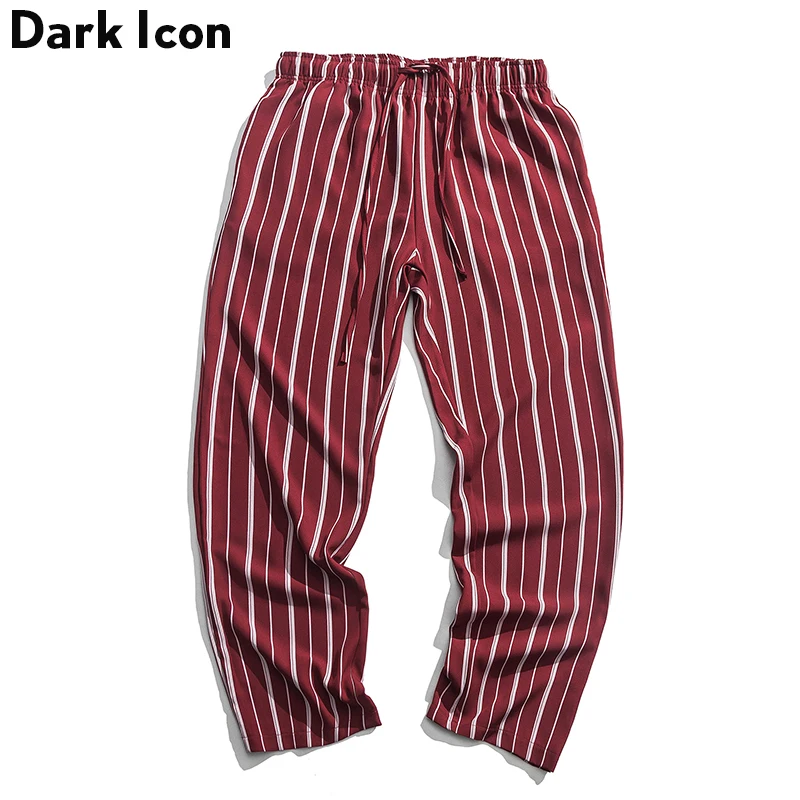 Dark Icon Striped Pants Men 2019 New Fashion Elastic Waist Stripe Men's Pants Man Trousers 2 Colors