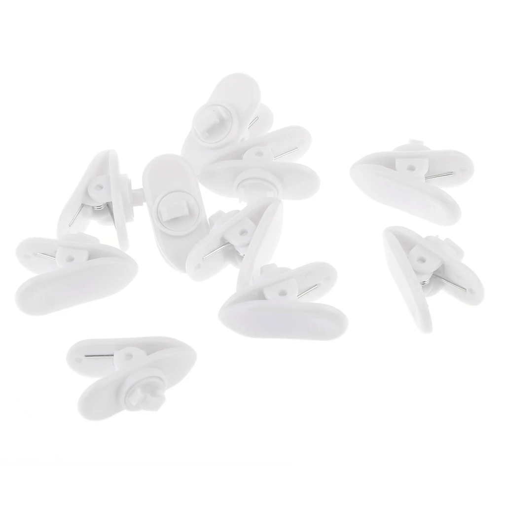 10 Pack New Headphone Cable Wire Cord Collar Clip Clamp Headset Cable Clip Black / White