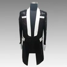 Европа и США новые мужские белые куртки-пуховики на длинном параграфе костюм бар мужской гость выступление мага одежда