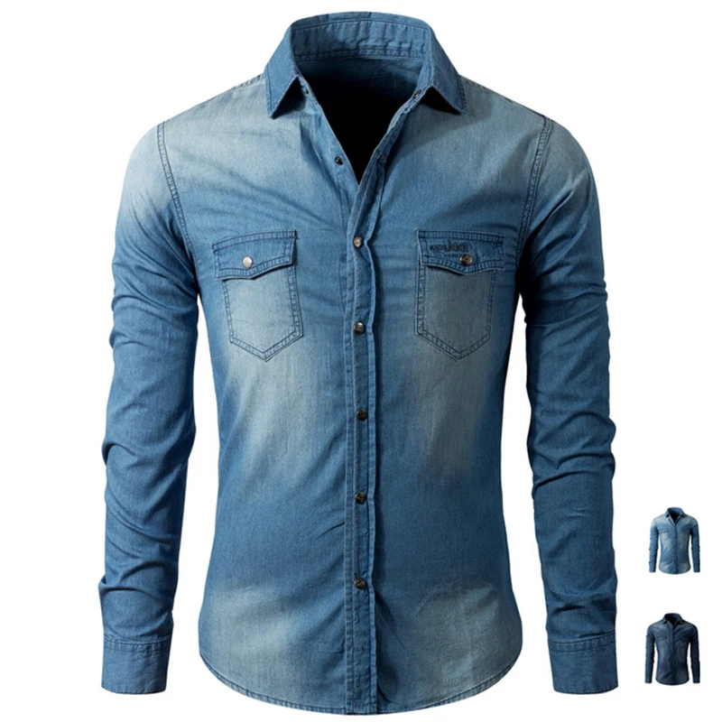 Denim slim fit shirt Outlet