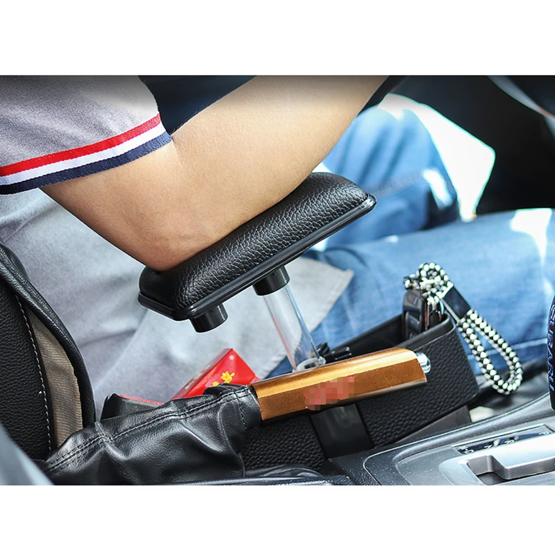 Adjustable PU Leather Auto Seat Gap Filler Organizer With Armrest