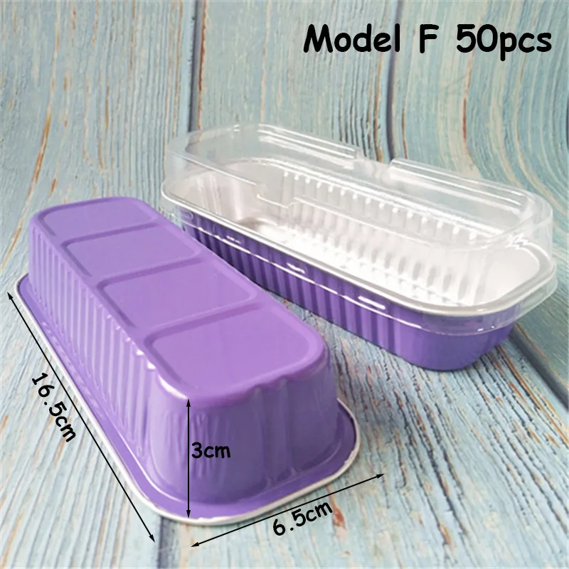 Коробка для торта с пластиковой крышкой, поднос для выпечки, одноразовая коробка, коробка для выпечки Tinfoil, прямоугольная герметичная коробка для пищевых продуктов, коробка для Мусса для пищевых продуктов - Цвет: Model F