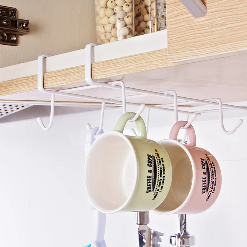 8 Hooks/PCS Multifunctional Cupboard Hanging Hook Shelf Dish Hanger