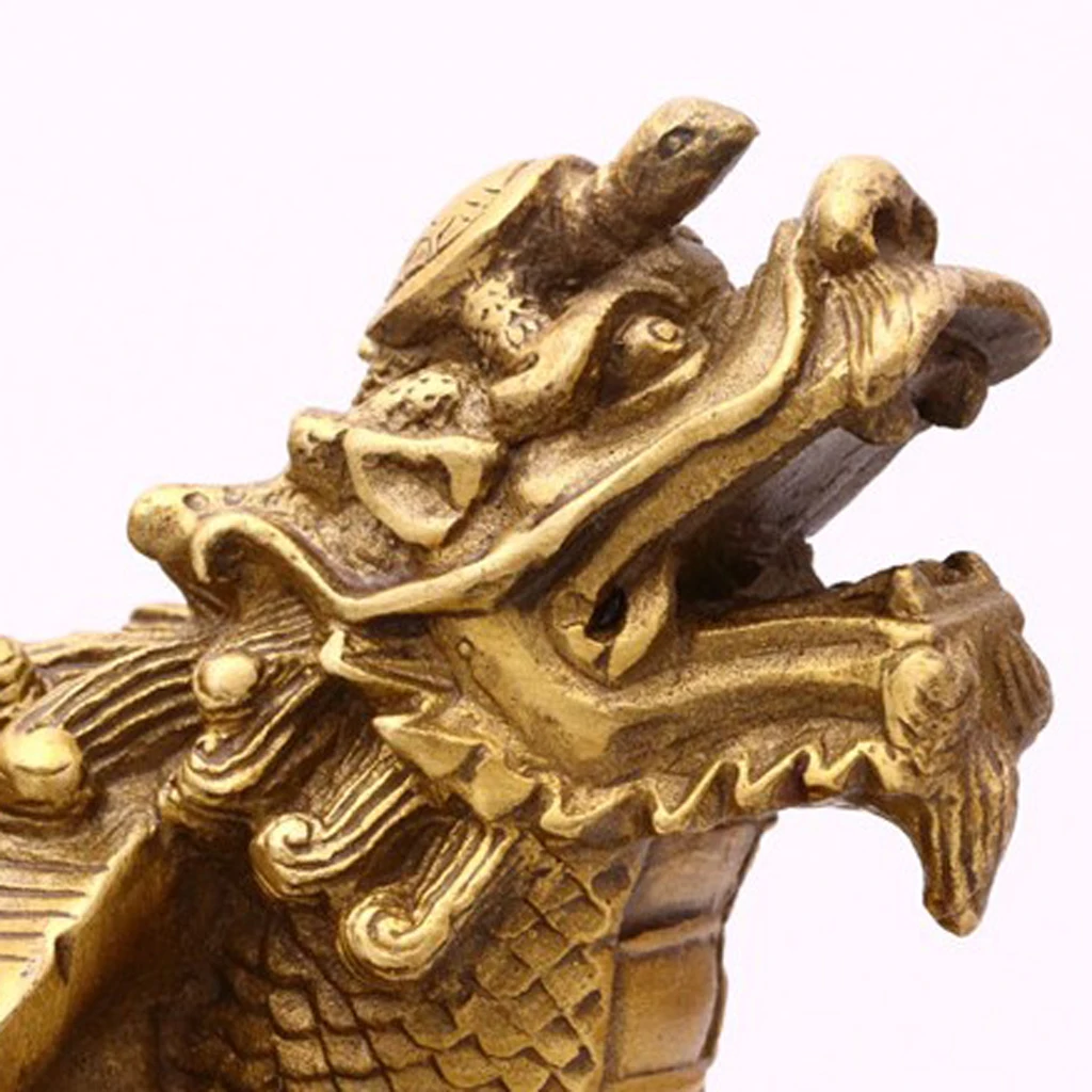 Dragon Turtle Feng Shui Copper Wealth Lucky Wealthy Attaching Money Mascot Home Decor Figure Miniatures Craft	