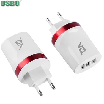 

White EU 3USB 2.1A 1A Expansion Mobile Phone Multi-function Charger European Phone Computer Universal Travel Power Adaptor Plug