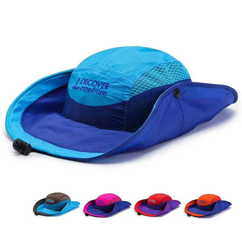 

High Quality Wide-brim Sun Hat fashion Hipster Anti-UV Breathable Visors Fishman Caps Outdoor Mountaineering Sunshade Hat