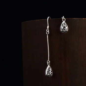 

silver restoring ancient ways is hollow-out decorative ear earrings wholesale line joker temperament woman model