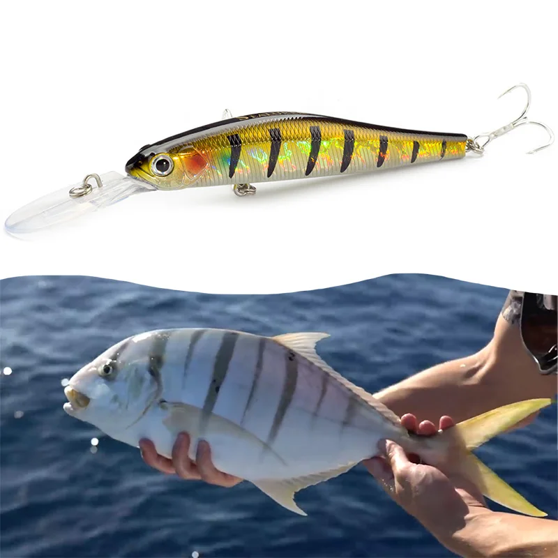 

SEALURER New Jerkbait Professional 12g 9cm Fishing Lure 1 pcs Wobbler Long Tongue Minnow Crankbait