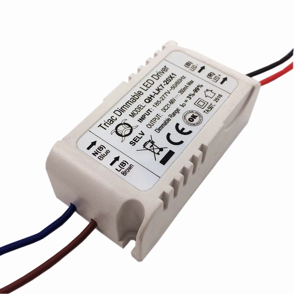 

10 Pcs Isolation 20W AC185-277V Dimmable LED Driver 7-20x1W 300mA 3%-99% DC21-66V ConstantCurrent For Ceiling Lamp Free Shipping