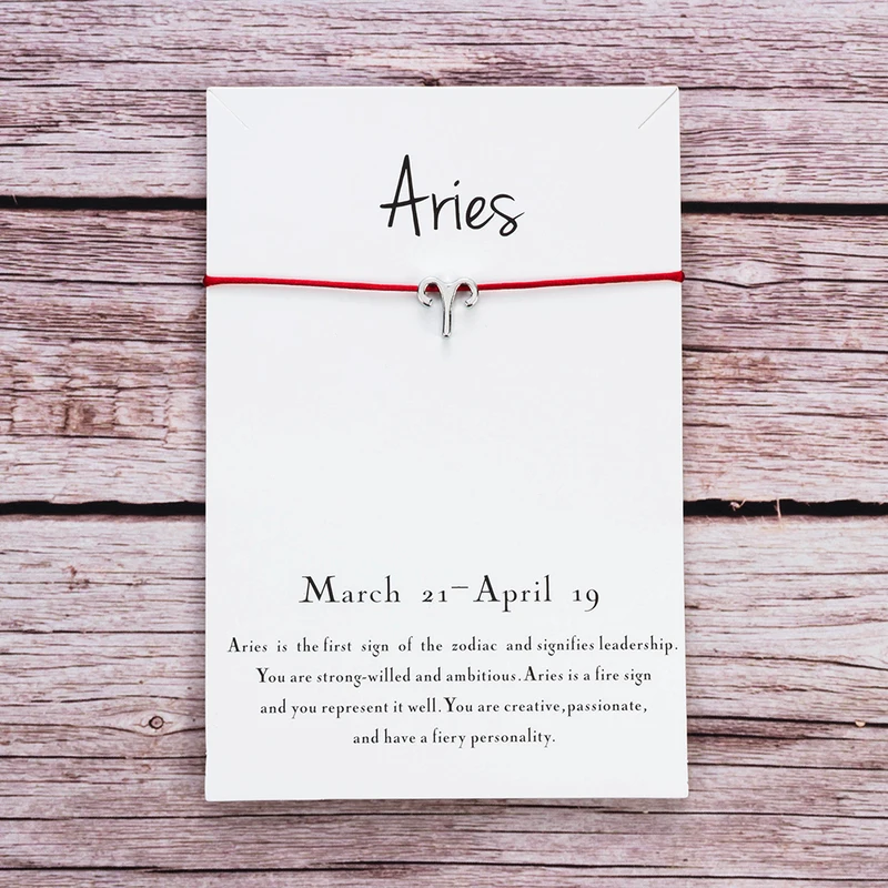 Женский браслет с надписью Wish Card Aries ювелирное изделие для мужчин и женщин лучший