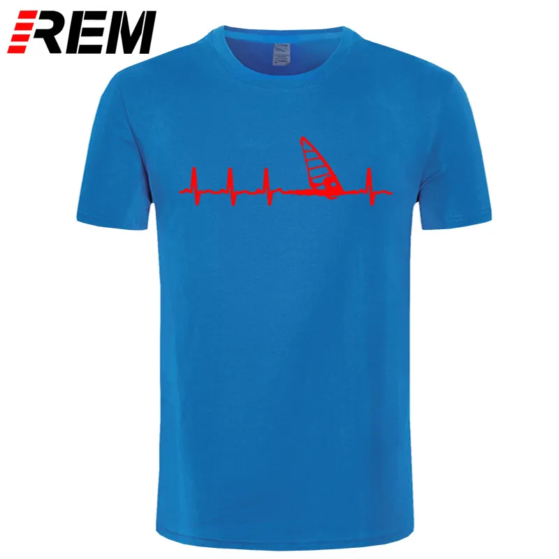 REM футболки модные летние новые мужские хлопковые футболки Виндсерфинг сердцебиение t Stylisches T-Shirt3D Футболка с принтом