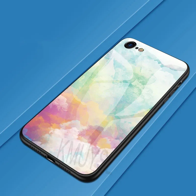 Чехол для телефона Xiao mi Red mi K20 Pro 6A Note 5 6 7 Pro с разноцветным стеклом для Xiaomi mi 8 Lite 9 SE A1 A2 5X 6X mi 9T с изображением звездного неба - Цвет: 7
