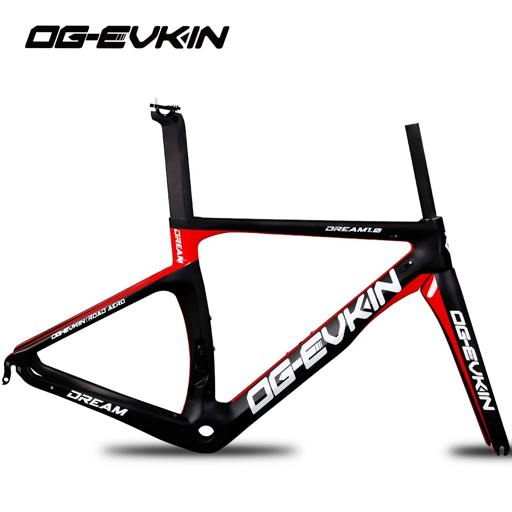 Best T1000 Carbon Road Bike Frame UD BSA Bicycle Carbon Frame Road Di2 And Mechanism XXS XS S M L Frameset 1-1/8" 1-1/2" OG-EVKIN 0