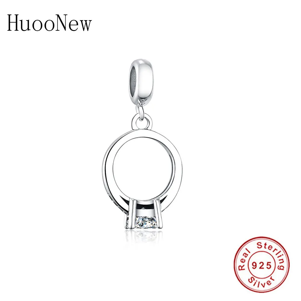 

Clear Crystal Simple Ring Round Beads Fit Original Pandora Charms Bracelet Dangle 925 Sterling Silver Jewelry Pendant Women Gift