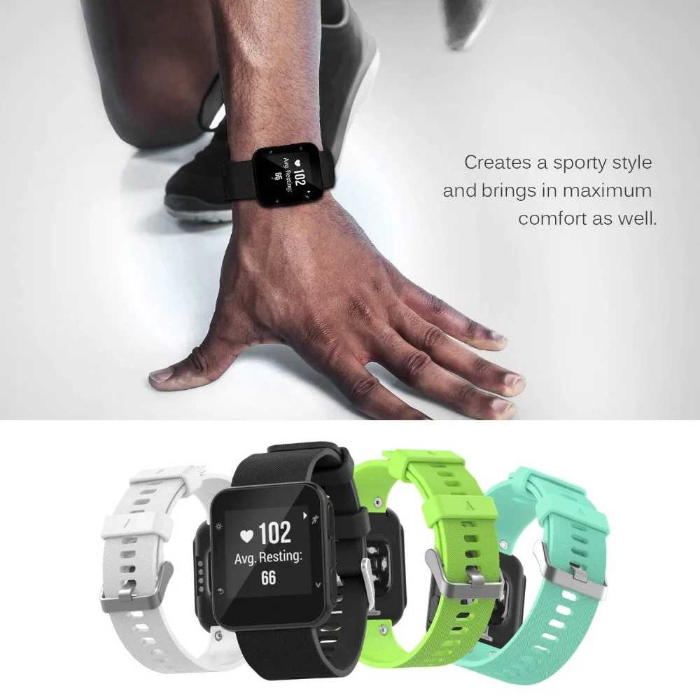 Soft Silicone Replacement Watch Band for Garmin Forerunner 35 GPS Running Smart Watch (17)