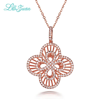 L& zuan 925 серебро подвеска в форме цветка стерлингового серебра ювелирные изделия ожерелье с подвесками для женщин Рождественский подарок