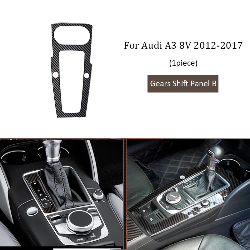 Gears Shift Panel 1 комплект для Audi A3 8 в 12- переключения передач Панель стеклоподъемника воздушная розетка дверная Чаша отделка из углеродного волокна интерьерные автомобильные наклейки - Название цвета: Gears Shift Panel
