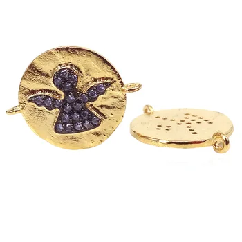 

Gold-Color Micro Pave Purple CZ Angle Connector Charm Pendants for Women Jewelry Making Findings Accessories DIY Handmade Craft
