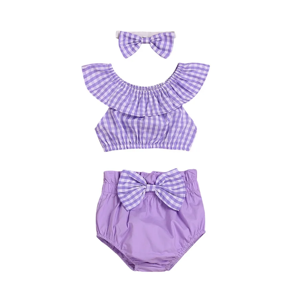Комплект одежды для новорожденных; майка и шорты; комплект одежды из 2 предметов; одежда для маленьких девочек