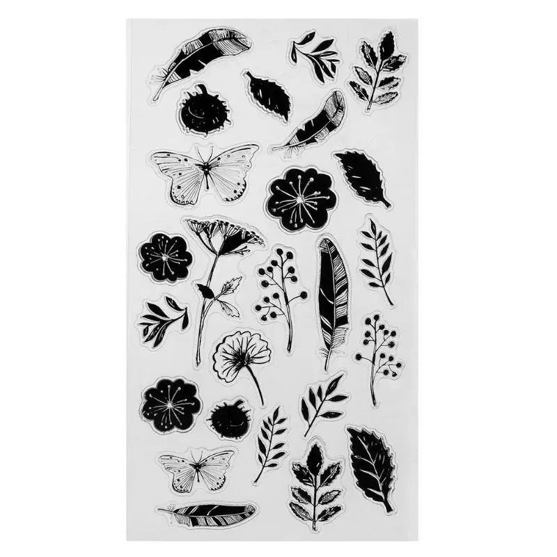 

Flower Leaf Animal Transparent Silicone Seals Clear Stamp Seal DIY Card Making DIY Stamp Scrapbook Album Decor Gift Silicone
