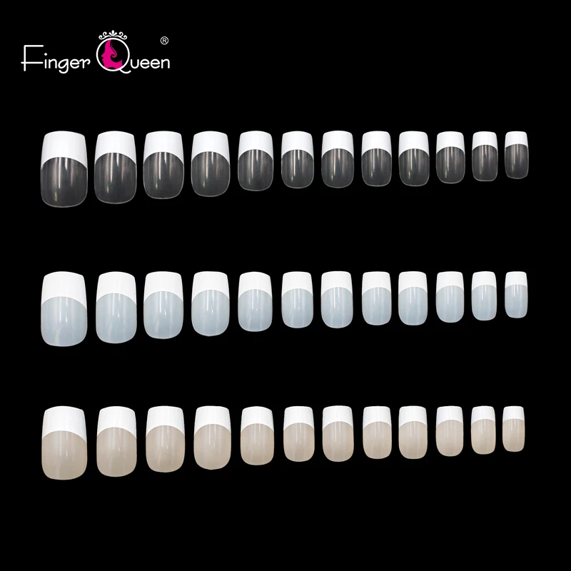 

FingerQueen 100PCS +Box Ballerina Half Nail Tips Natural/Clear Coffin False Nails ABS Artificial DIY False Fake UV Gel Nail Art