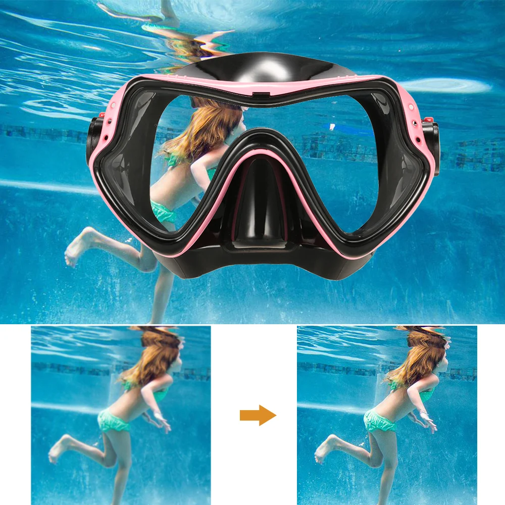 Высокое качество для мужчин и женщин Анти-Туман UV400 защита одно окно Дайвинг маска подводное плавание очки