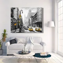 Краска от numbes художественная живопись по номерам художественная работа нарисованная вручную Гостиная Декоративные Висячие картины заполняют городская улица пейзаж