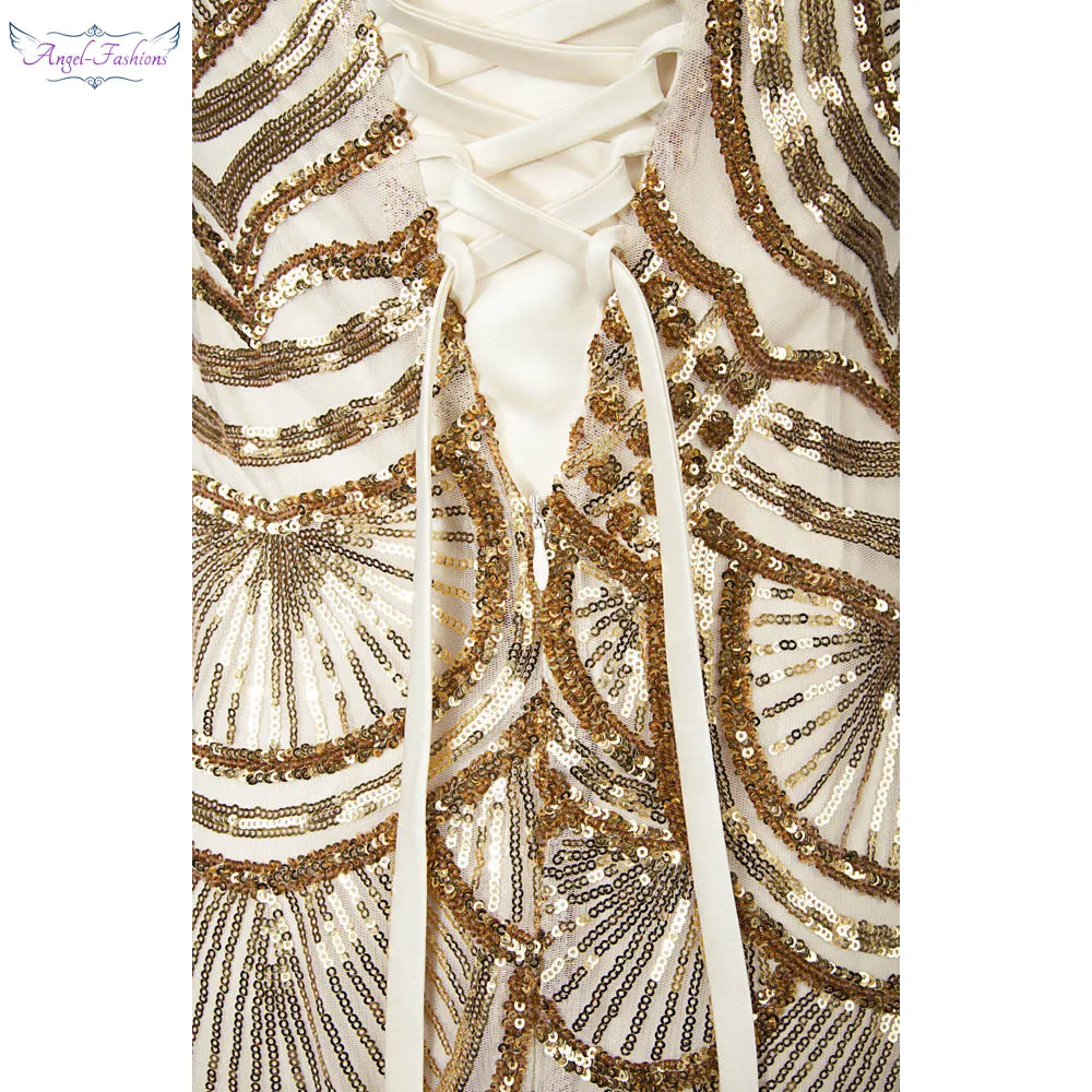 Женское вечернее платье без бретелек Angel fashions длинное фатиновое трапеция с
