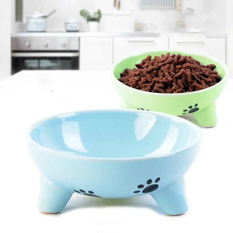 

1 PCS Ceramic bowl pet food bowl three-legged cat puppy universal does not turn kitten water bowl AP10101751