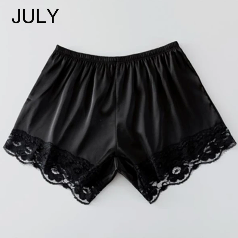 

JULY Summer Sexy shorts Solid color Women Lace Hollow Out Shorts Summer Elastic Waist Panty Sexy Control shorts Exotic Boyshorts