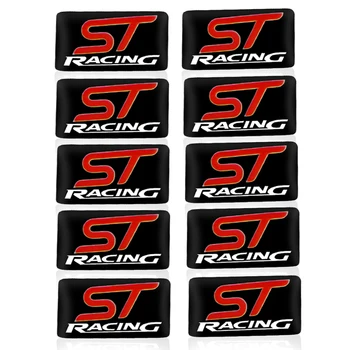 

10pcs Car Steering wheel badge 3D Decoration sticker for ST Racing Ford Focus Fiesta Ecosport Kuga Car styling Accessories
