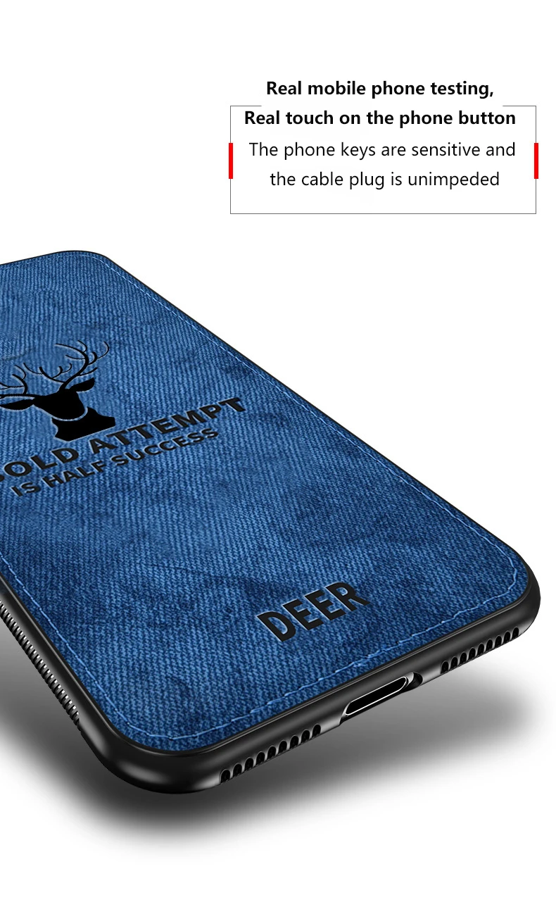 Hot Cloth Texture Deer 3D Soft TPU Magnetic Car Case for Samsung Galaxy A20 Built-in Magnet Plate Case for A30 A40 A50 A70 Cover