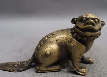

7"Chinese Brass Wealth Dragon Beast Statue