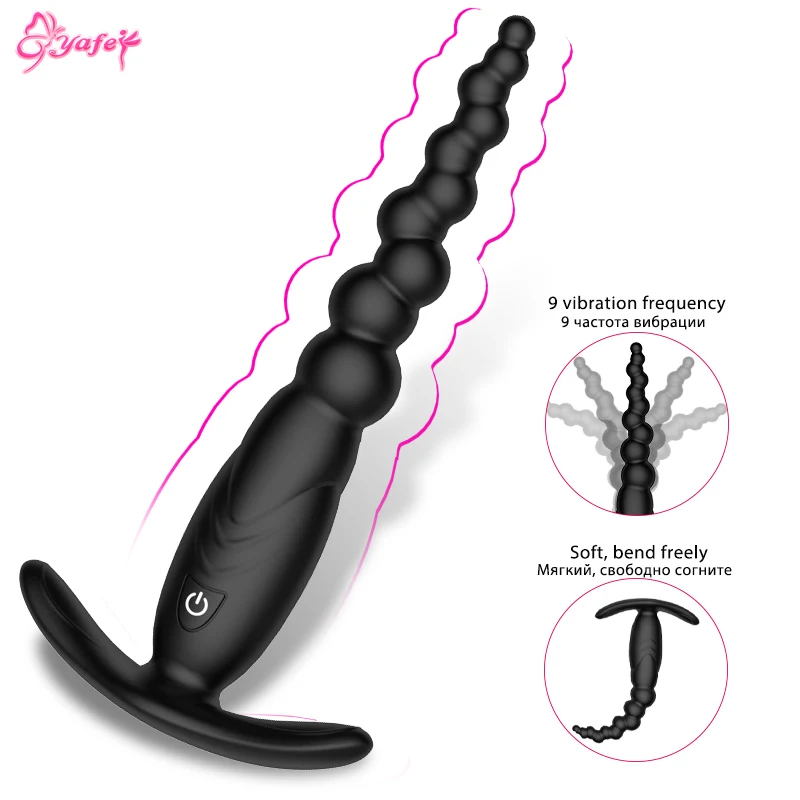 Kopen Oplaadbare 9 Speed Sterke Trillingen Anale Butt Plug Dildo Vibrator Anale speeltjes voor Mannen Anus kralen Erotische sex toys voor Koppels