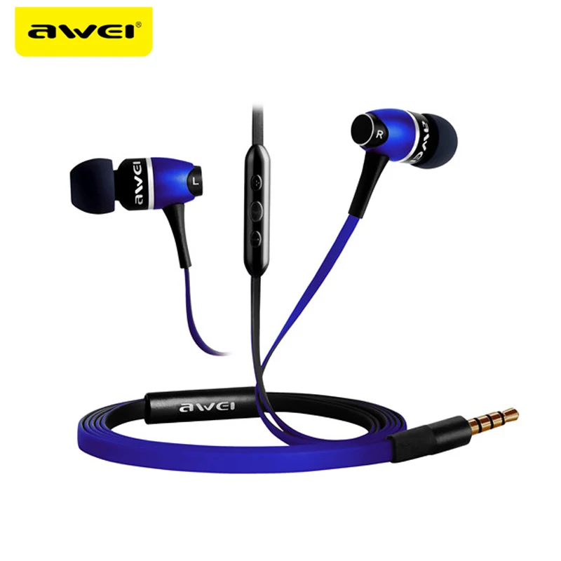 AWEI ES 80VI Metal Earphones In Ear Earphone Fone de ouvido Super Bass