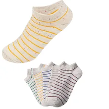 5 пар, классические женские носки в полоску, забавные короткие носки ярких цветов на весну-лето, новые модные хлопковые женские носки