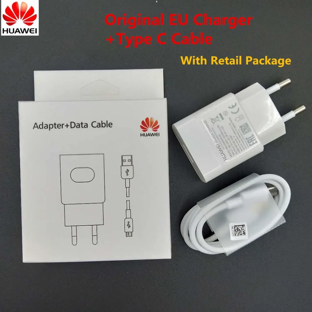 

Original Huawei 9V 2A EU Usb Fast Charger Quick Charge Adapter TYPE C Data Cable for Mate 9 P9Plus Honor 10 9 9X 9XPRO V20 V10