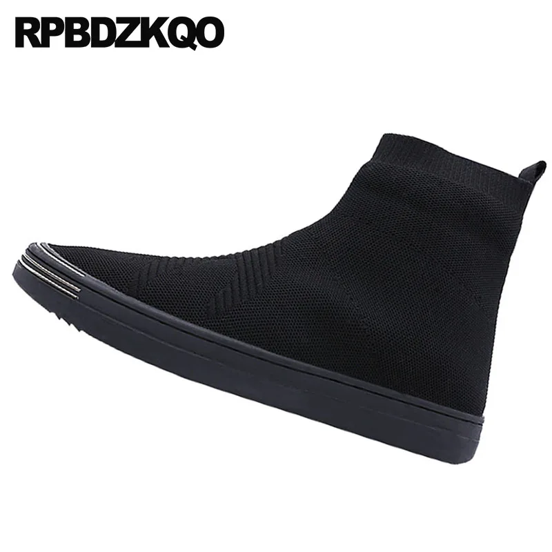 Bottes Sneakers Designer Formateur Glissent Confortable Chaussette Automne Courte High Hommes Casual Noir Chaussures 2018 Sur Top Cheville Piste 5jAq34RcLS