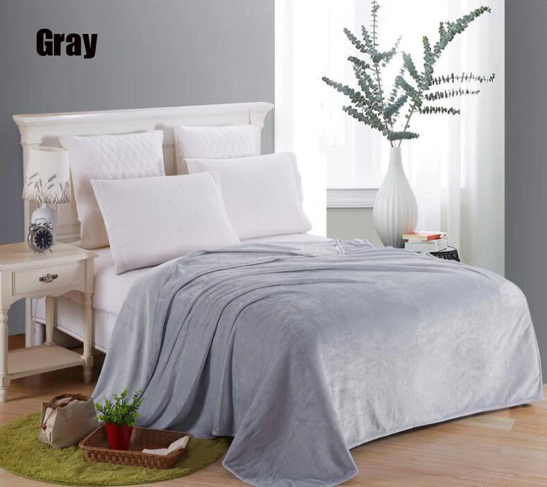 1 шт., домашнее текстильное одеяло, летнее однотонное, супер теплое, мягкое одеяло, покрывало для дивана/кровати/путешествий - Цвет: Grey