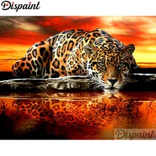 Dipaint полная квадратная/круглая дрель 5D DIY Алмазная картина "Животное леопард" вышивка крестиком 3D домашний декор A10367