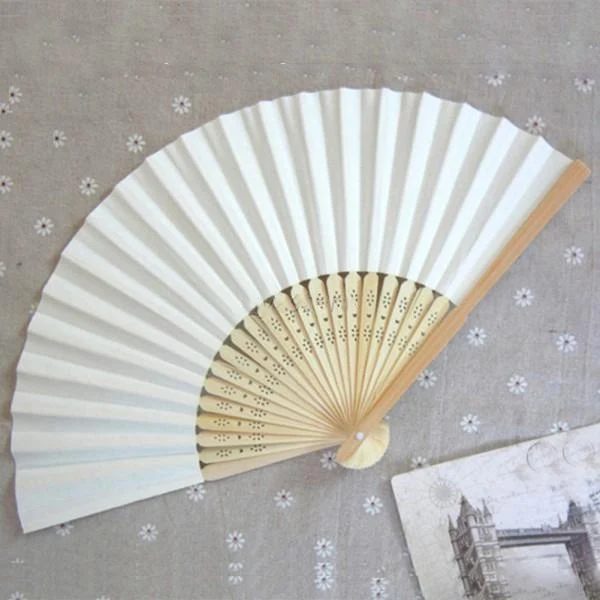 

Summer Mini Fan Chinese Bamboo Folding Paper Patternless Hand Fan Home Decor LBShipping
