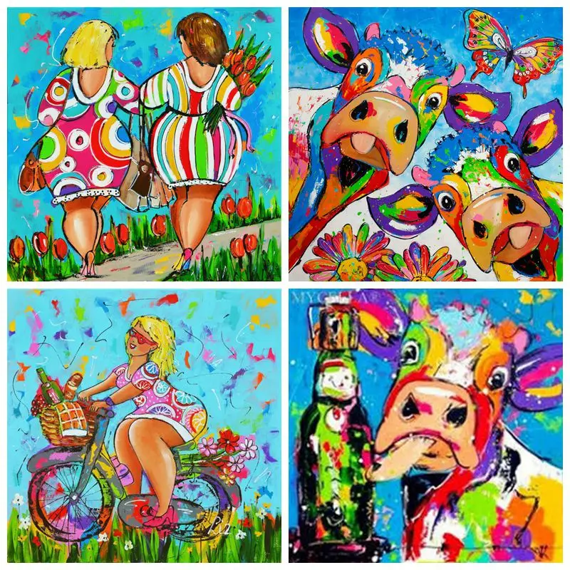 5D DIY Full circular Diamond Painting Sexy Fat Woman Multi-picture Combination Embroidery Cross Stitch Mosaic christmas gift | Дом и сад