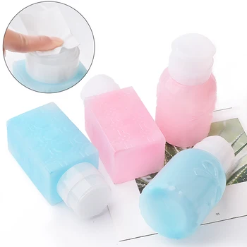 

1 Pcs Portable Press Empty Plastic Bottles Liquid Alcohol UV Gel Nail Polish Cleaner Remover Squeezable Refillable Dispenser