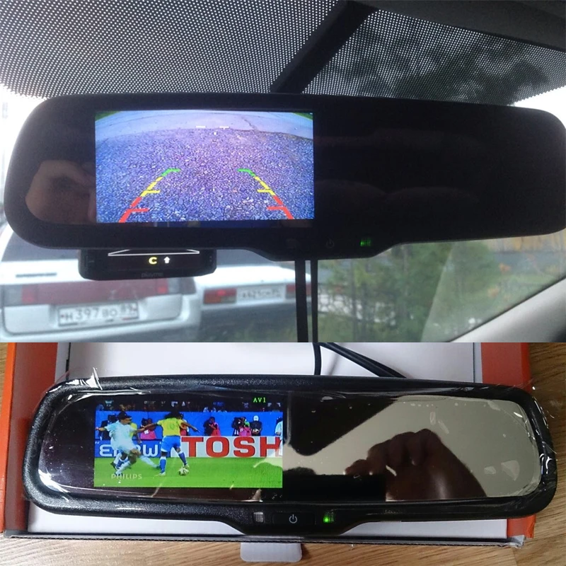 4 3 "HD 800*480 Автомобильное зеркало заднего вида монитор 2CH видео вход для