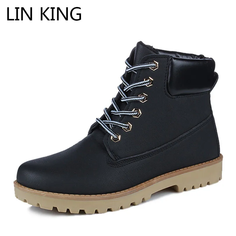 LIN KING/мужские короткие ботинки из искусственной кожи в стиле панк сезон весна